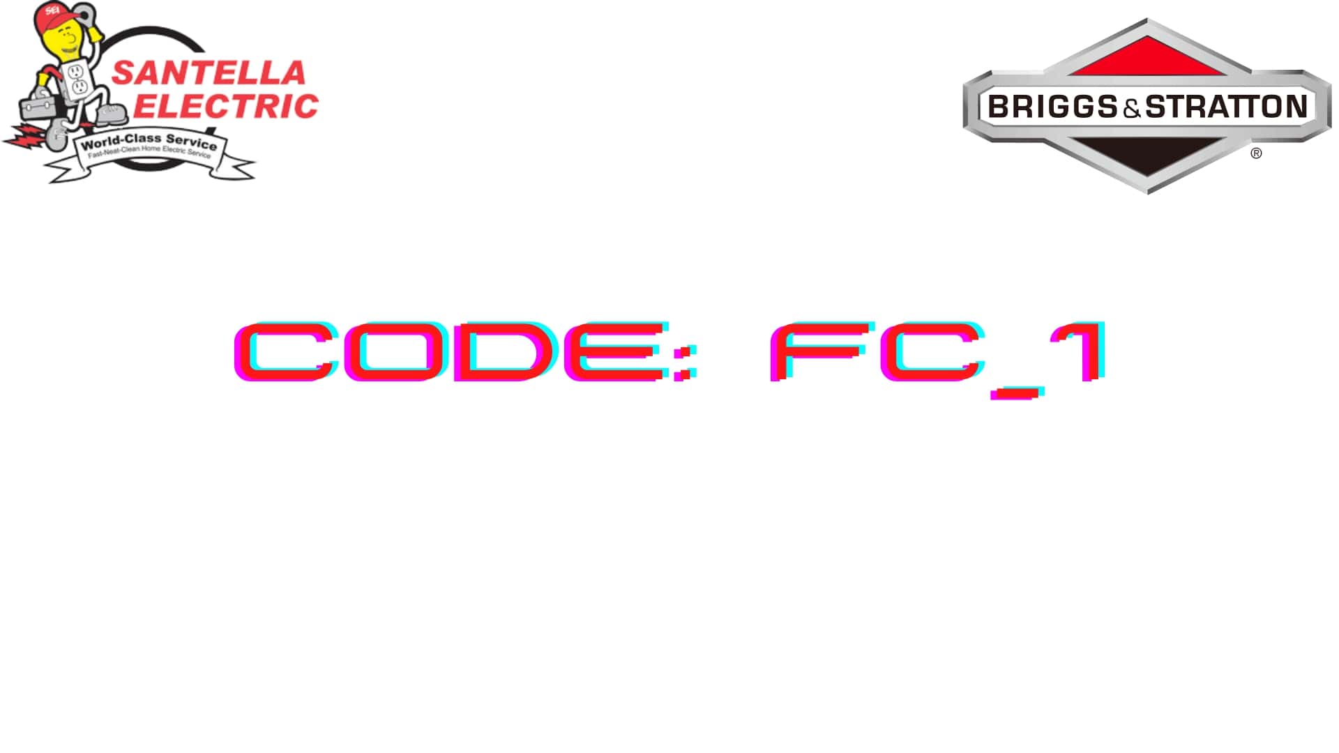 Briggs and Stratton Error Code - Code FC_1